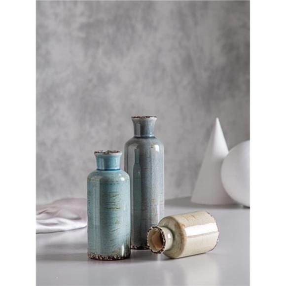 Ceramic vase 3 Piece Set, Small Rustic Vase for Country Home Decor, Modern Decor - Picture 2 of 6